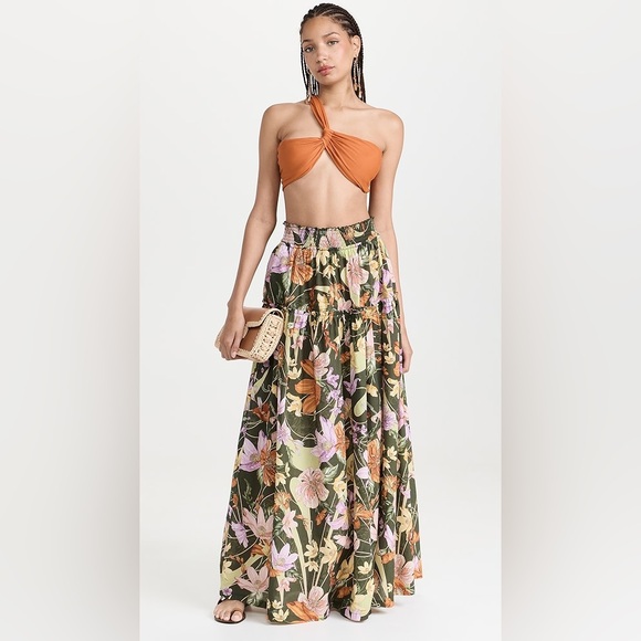 Agua Bendita Jenna Green Floral Print Maxi
Boho Skirt - Picture 1 of 7